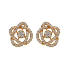 TRENDY GOLD STUD WITH STYLISH WHITE STUD